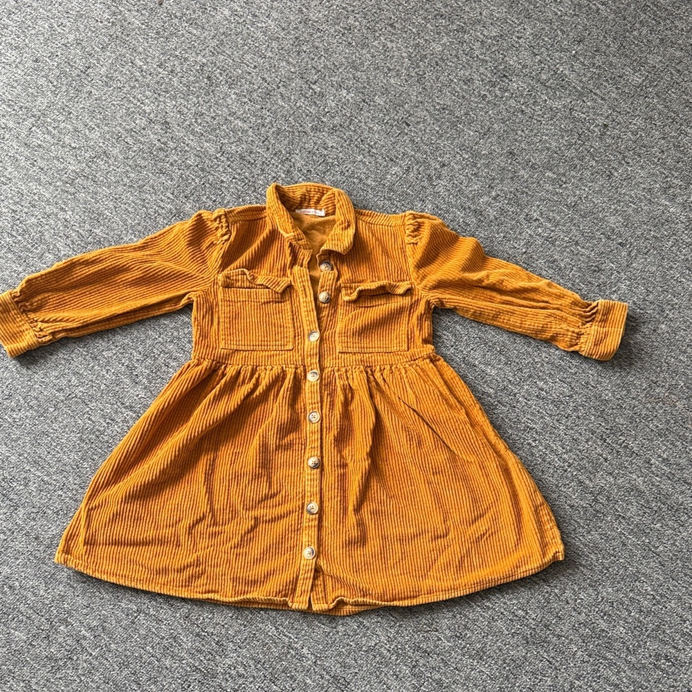 Corduroy Mustard Kids Dress size 8 yo